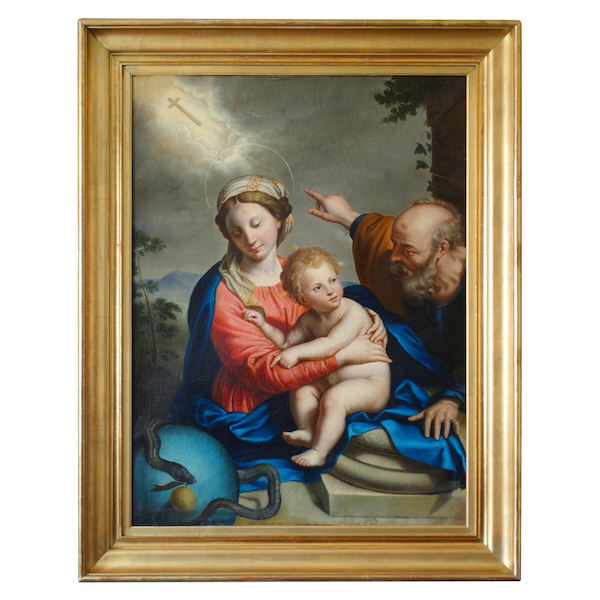 Holy Family and allegory of Redemption, French school by a follower of Mignard