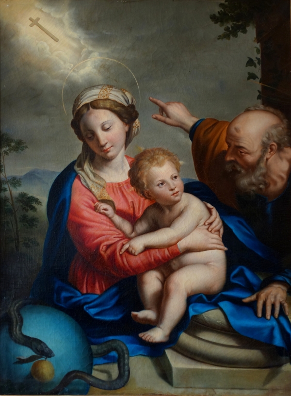 Holy Family and allegory of Redemption, French school by a follower of Mignard