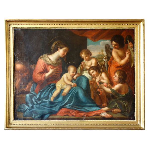 Ecole flamande du XVIIe siècle, suiveur de Van Oost - Sainte Famille - huile sur toile 132cm x 105cm