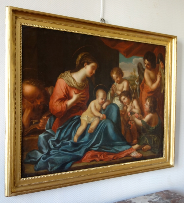 17th century Flemish school, follower of Van Oost : Holy Family - oil on canvas