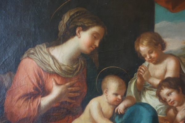 17th century Flemish school, follower of Van Oost : Holy Family - oil on canvas