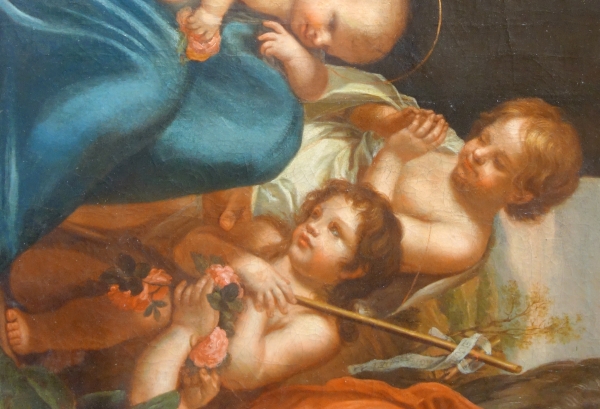 17th century Flemish school, follower of Van Oost : Holy Family - oil on canvas