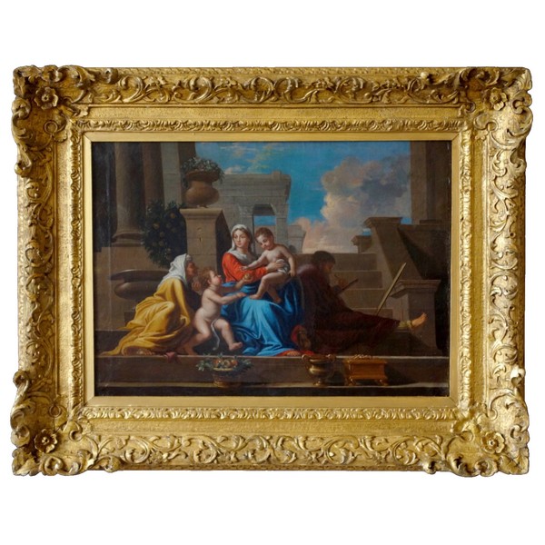 Holy Family after Nicolas Poussin, early 18th century French school - oil on canvas