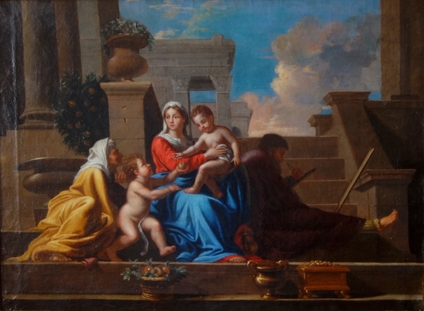 Holy Family after Nicolas Poussin, early 18th century French school - oil on canvas