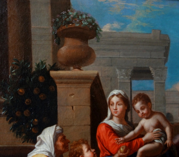 Holy Family after Nicolas Poussin, early 18th century French school - oil on canvas