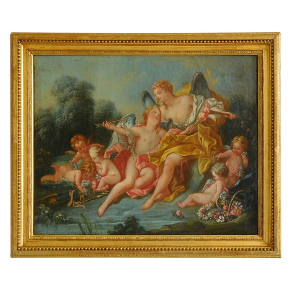 18th century French school - Venus and Cupid mythological scene, oil on canvas