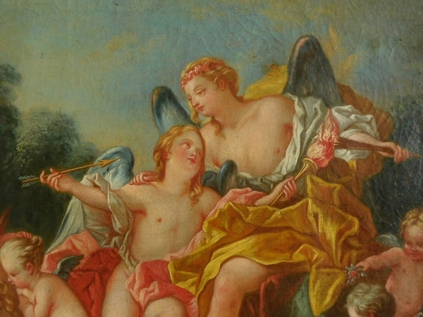 18th century French school - Venus and Cupid mythological scene, oil on canvas