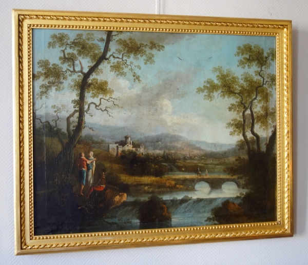 18th century French school : large pastoral scene, follower of Jean-Baptiste Claudot