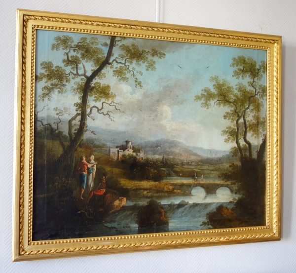 18th century French school : large pastoral scene, follower of Jean-Baptiste Claudot