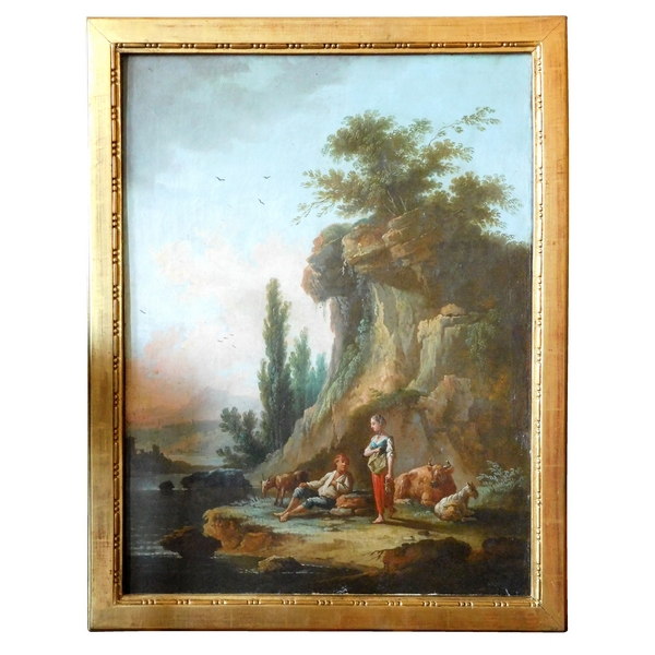 18th century French School, follower of Jean-Baptiste Claudot : pastoral scene