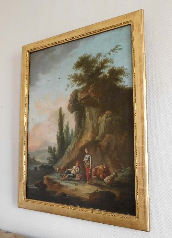 18th century French School, follower of Jean-Baptiste Claudot : pastoral scene