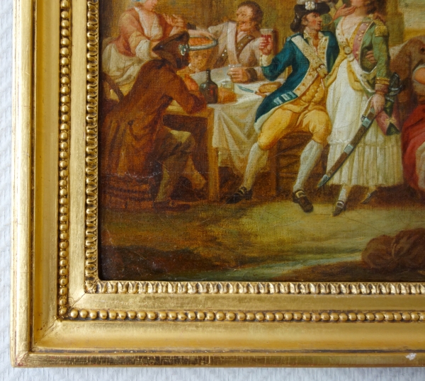 18th century French school, picturesque scene at the inn circa 1780