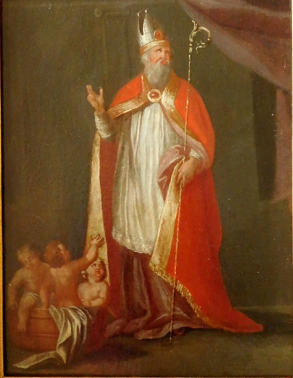 18th century French school : Saint Nicholas, oil on canvas