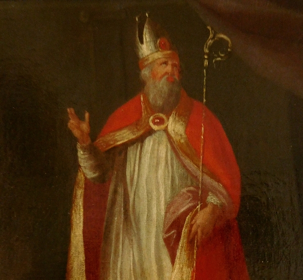 18th century French school : Saint Nicholas, oil on canvas