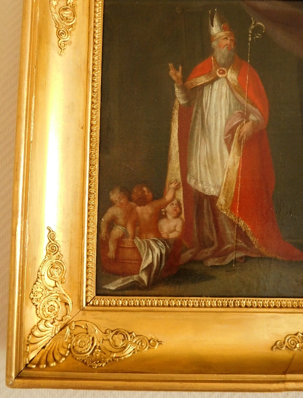 18th century French school : Saint Nicholas, oil on canvas