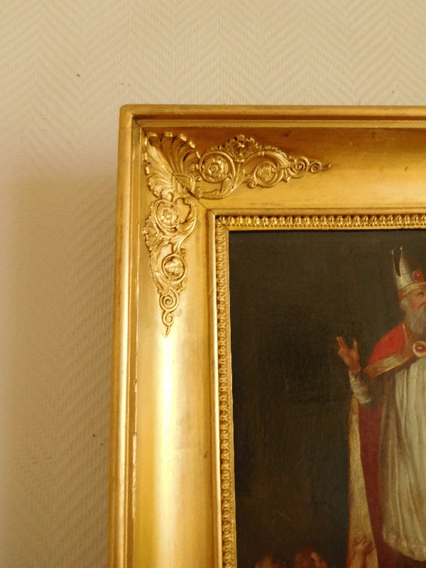 18th century French school : Saint Nicholas, oil on canvas