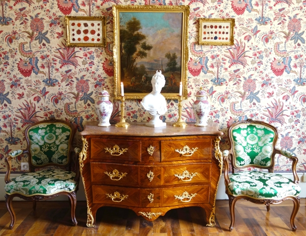 Ecole Française du XVIIIe siècle, scène de chasse à courre - le Bât l'Eau - HST 90cm x 74cm