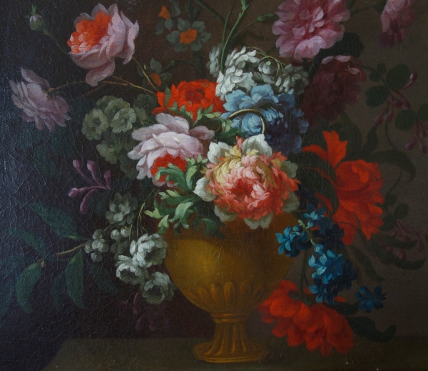 Ecole Française du XIXe siècle : tableau de fleurs vers 1800 - 81,5cm x 70,5cm