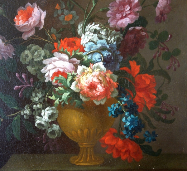 Ecole Française du XIXe siècle : tableau de fleurs vers 1800 - 81,5cm x 70,5cm