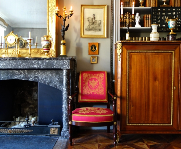 Tableau miniature - le grenadier sentinelle et la belle - gouache, début XIXe siècle