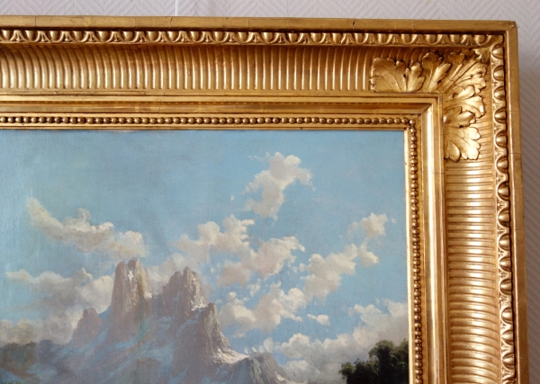Alfred Godchaux : grand tableau de montagne - huile sur toile - 88,5cm x 106cm
