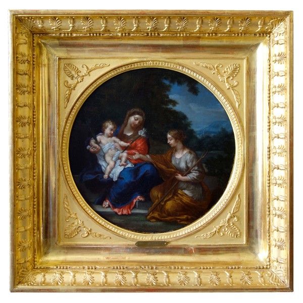 17th century French school : Virgin and Child and Saint Martine after Pierre Cortone