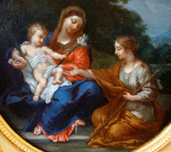 Ecole Française fin XVIIe siècle, Vierge à l'Enfant & Sainte Martine d'après Pierre Cortone