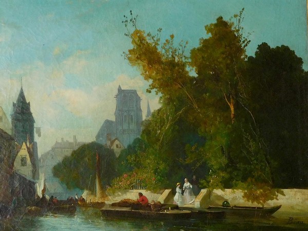 Oil on canvas, 19th century : view of the city of Bruges