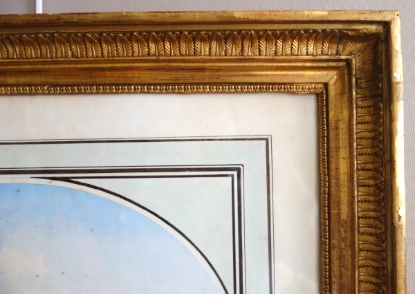 Victor-Jean Nicolle : vue du Colisée à Rome - dessin à l'aquarelle fin XVIIIe siècle