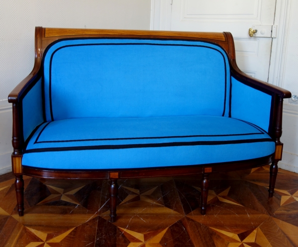 Detail — Directoire mahogany & lemon tree sofa attributed to Georges Jacob