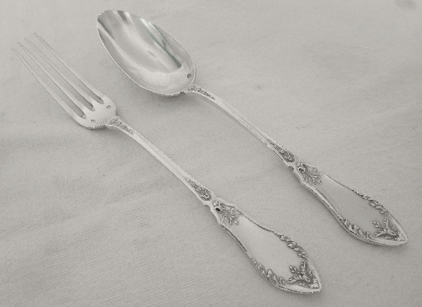 Detail — Sterling silver cutlery set for a child, silversmith Victor Boivin