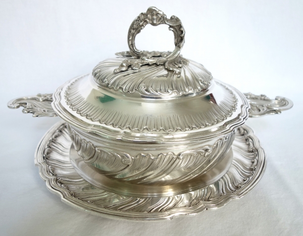 Detail — Lapar - set of 4 sterling silver Rococo dishes, no monogram