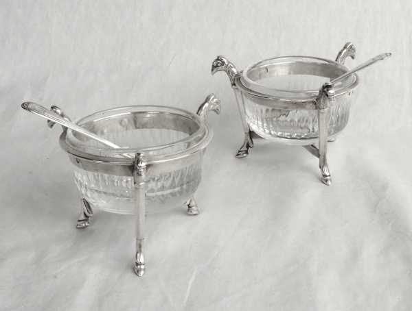Detail — Pair of Empire sterling silver salt cellars, early 19th century - 1798 - 1809