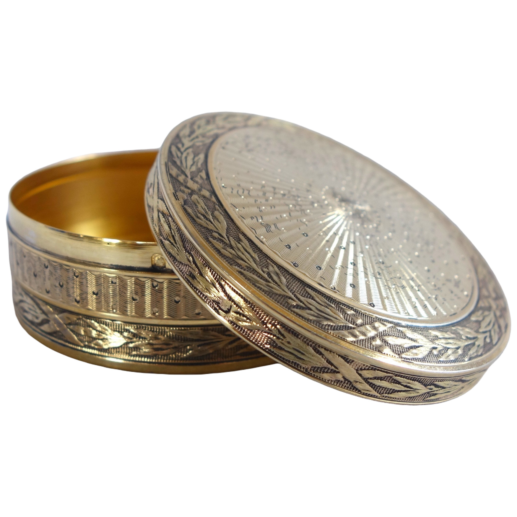 Louis XVI style sterling silver and vermeil box, late 19th century