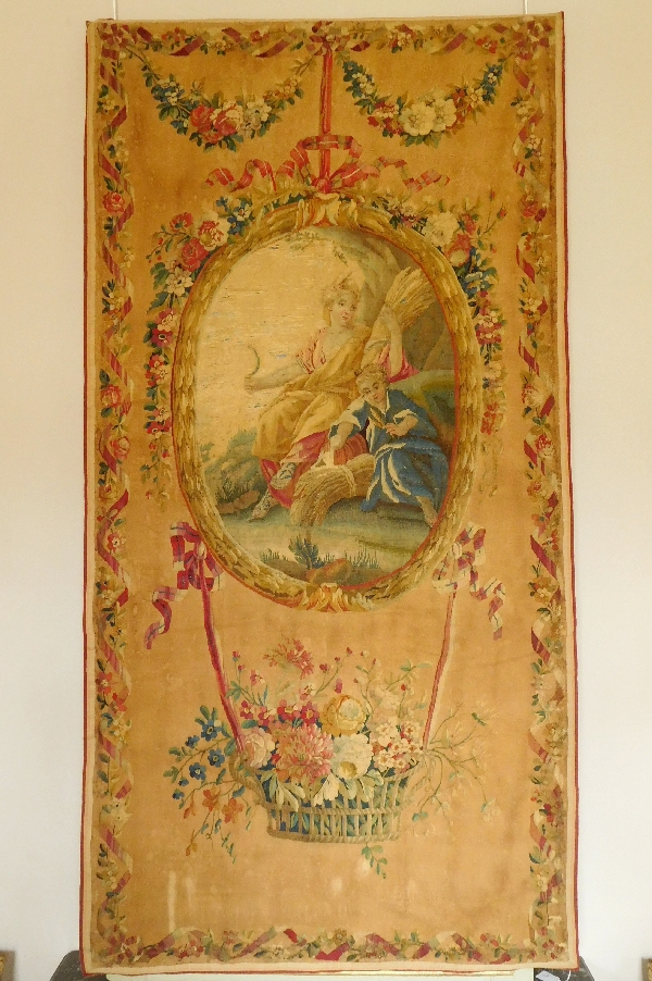 Détail — Tapisserie d'Aubusson d'époque Louis XVI : Cérès, allégorie de l'été