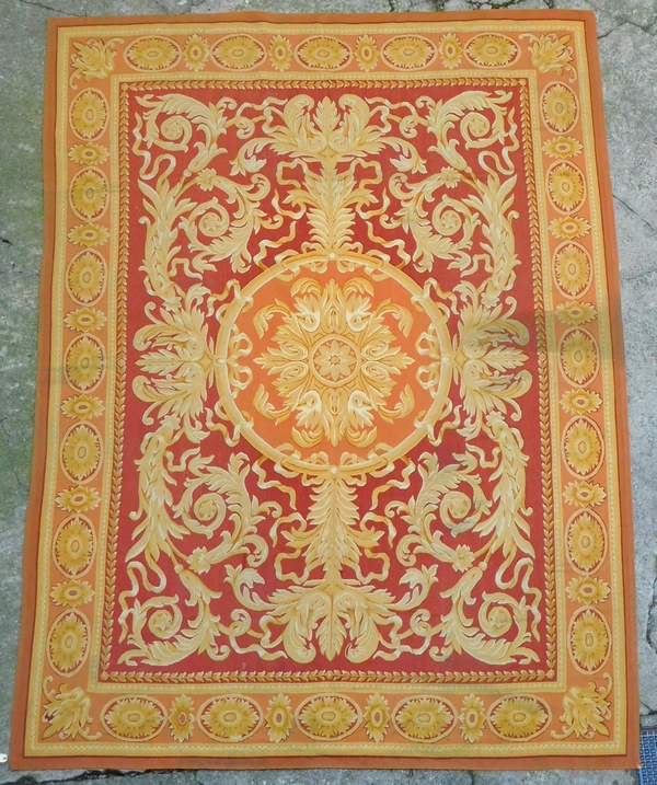 Detail — Empire style Aubusson carpet, 19th century - Napoleon III production - 350cm x 260cm