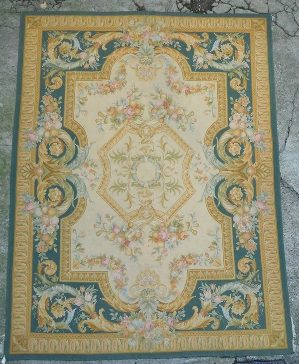 Detail — Louis XVI style Aubusson carpet, 19th century - Napoleon III production - 366cm X 271cm