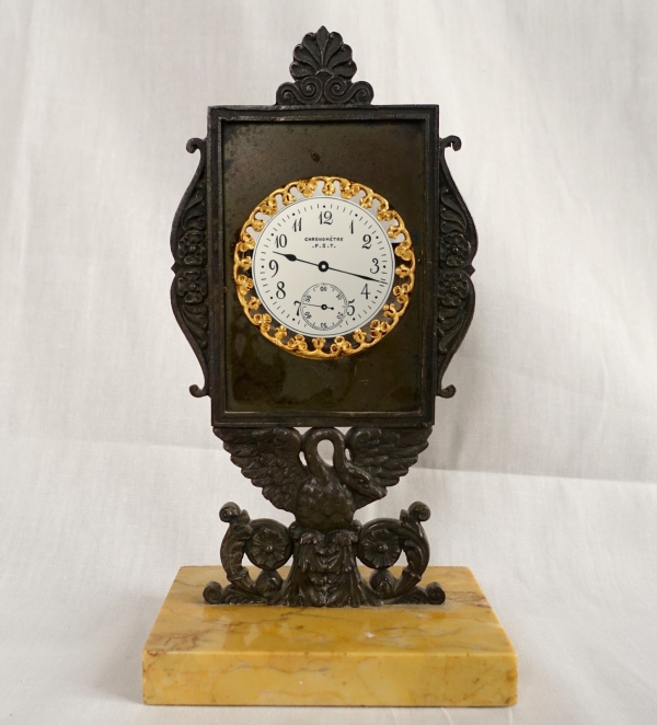 Detail — Empire bronze and marble watch holder, early 19th century circa 1820