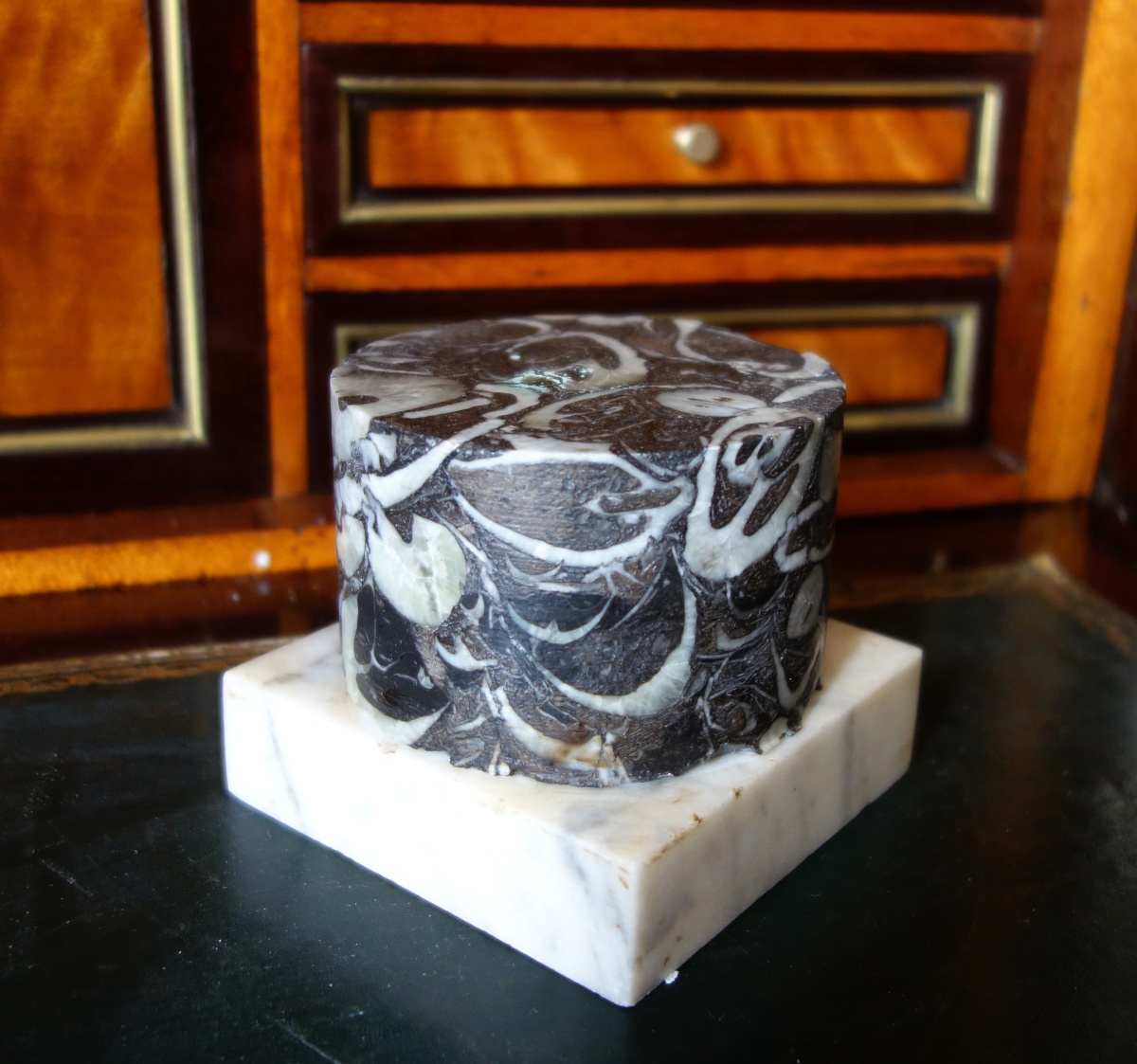 Detail — Breche marble base, Louis XVI style, 20th century Italian production