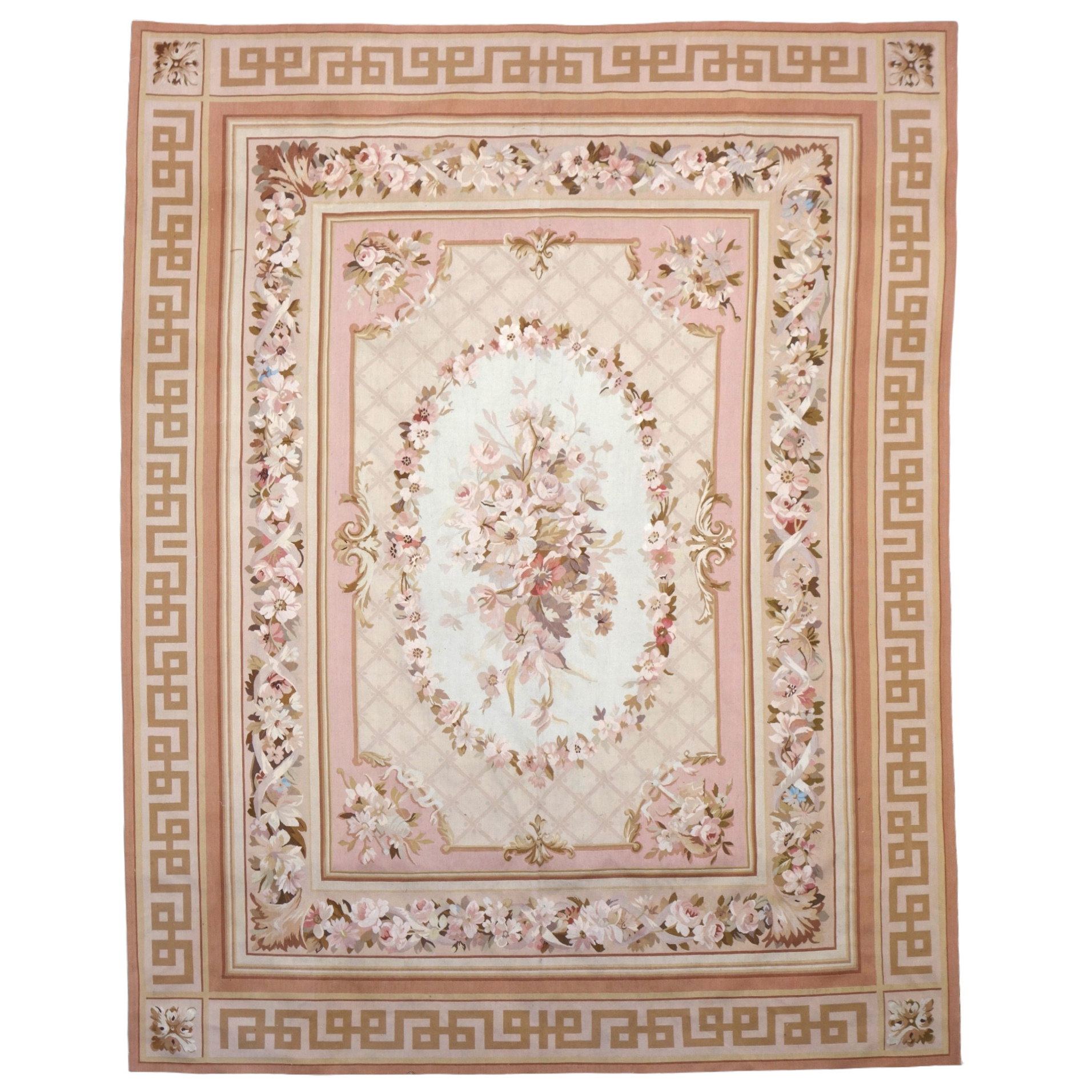 Grand tapis d'Aubusson de style Louis XVI, époque Napoléon III - 342cm x 250cm