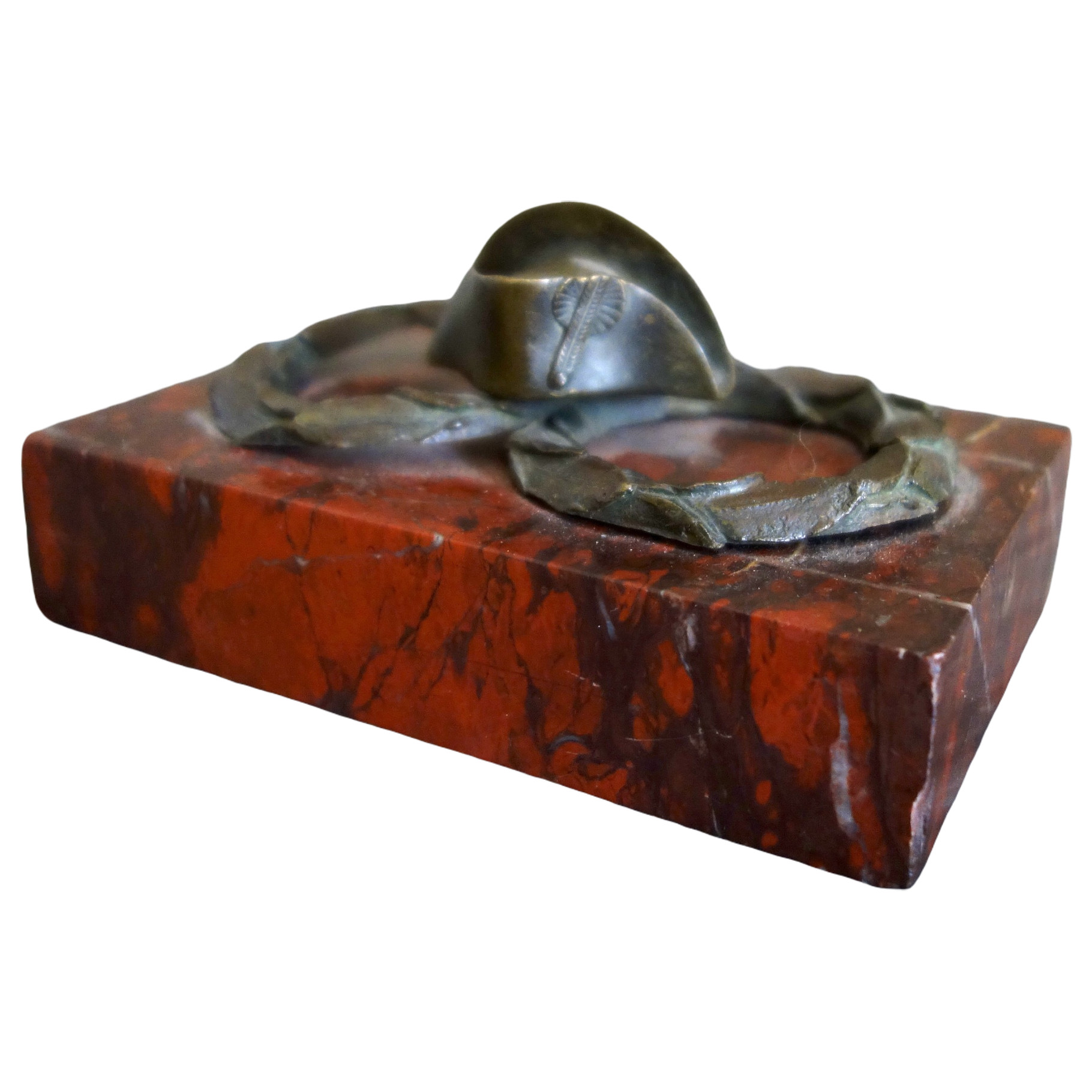 Empire paperweight, Emperor Napoleon's bicorn hat on a marble base - circa 1840