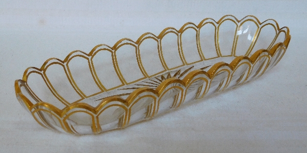 Detail — Small Baccarat crystal brush box gilt with fine gold
