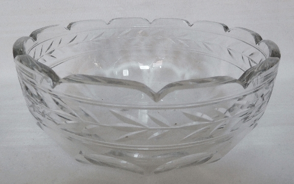 Detail — Antique French Baccarat crystal salad bowl, Lauriers pattern