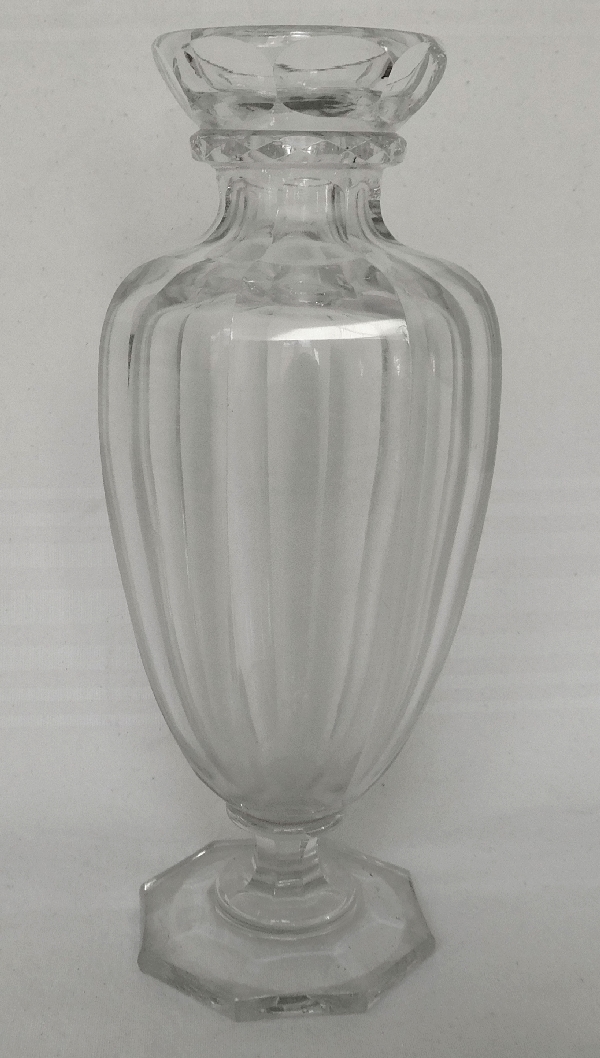 Detail — Baccarat crystal vase, Malmaison pattern - signed