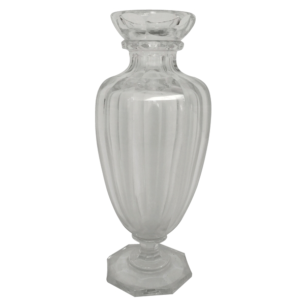 Baccarat crystal vase, Malmaison pattern - signed