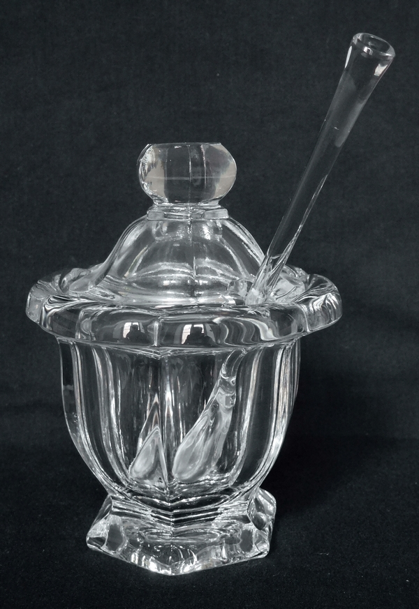 Detail — Baccarat crystal mustard pot, Harcourt Missouri pattern