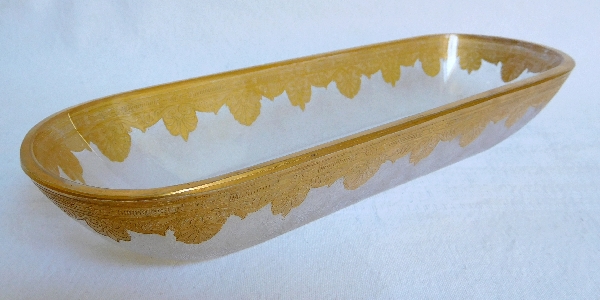 Detail — St Louis crystal brush dish, Empire style Nelly pattern
