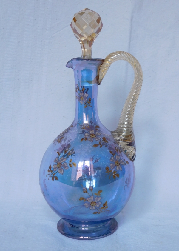 Detail — Baccarat crystal liquor decanter, rare iridescent crystal enhanced with fine gold