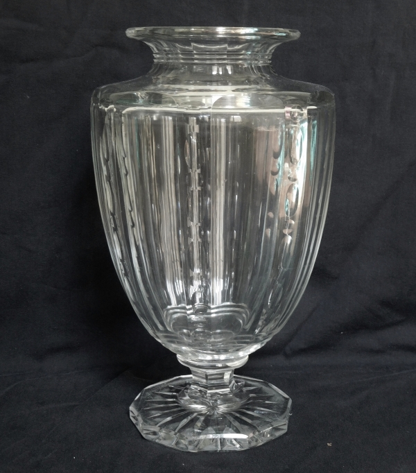 Detail — Tall Baccarat crystal vase, late 19th century