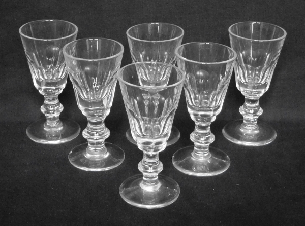 Detail — 6 liquor glasses, 19th century Baccarat production